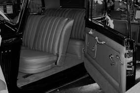 Rolls Royce recovery using Connolly leather, Wilton carpet and Wool Broadcloth.